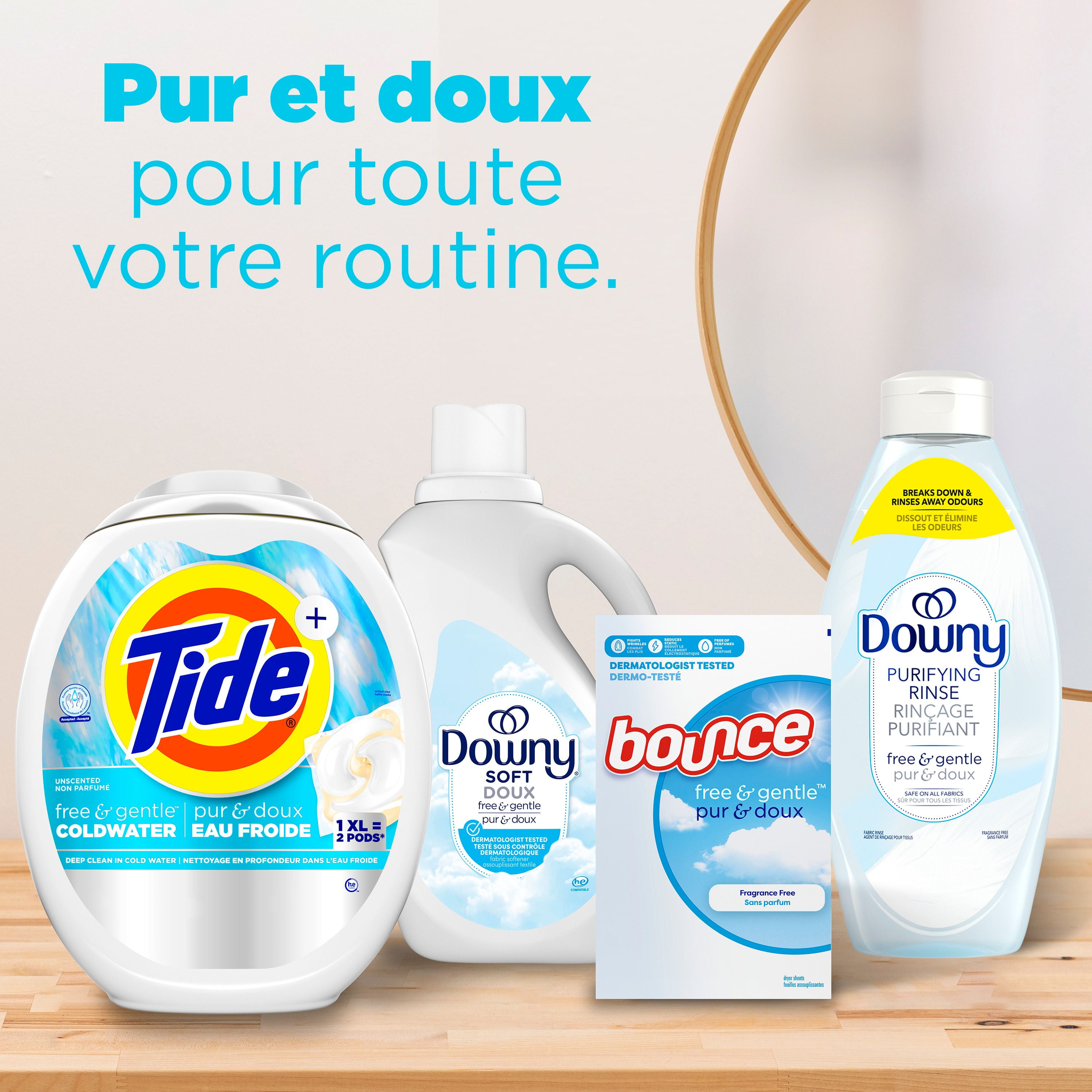 Tide PODS Free and Gentle Coldwater Laundry Detergent Pacs, 45 Count, Hypoallergenic Laundry Detergent Pacs, TIDE TD PWRPDS F&G CW45CT