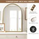 thumbnail image 3 of Espejo de pared arqueado para baño, marco de abalorio de metal de 30 x 40 pulgadas, espejo decorativo y moderno para colgar en la pared para baño, recámara, sala de estar, entrada, oro, 3 of 11