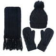 thumbnail image 5 of Andorra Women's Cable Knit Winter Hat, Scarf, & Gloves Set, 5 of 5