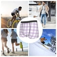 thumbnail image 4 of Balery Purple Checkboard Calzoncillos bóxer para hombre, ropa interior de algodón suave y transpirable con cinturilla de nailon-XX-Large, 4 of 5