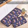 thumbnail image 6 of Dailycode 2 Pcs Kitchen Rug Set Non Slip Absorbent Soft Floor Mats for Kitchen Bathroom Colorful Seahorse and Leaf 19.7"x27.6"+19.7"x47.2", 6 of 7