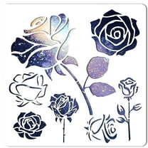 Large Rose Flower Stencils Template 11.8x11.8 Inch Square Stencil