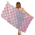 thumbnail image 1 of Quick Dry Breathable Warm Windproof Beach Towel Absorbent Mermaids Fish Scale Print Bath Towel, 1 of 2