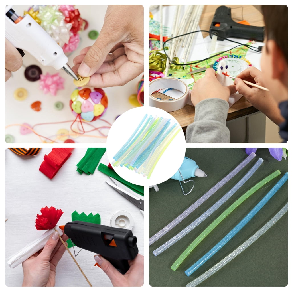 MOMOJIA 100 Coloured Mini Hot Melt Adhesive Sticks, 7x200mm, for Crafts and Quick Repairs, Assorted Color School Office Supplies