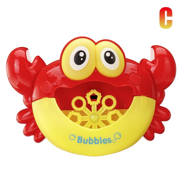 Red Bubble Machine Crab Automatic Bubble Maker Music Bath Toy for Baby