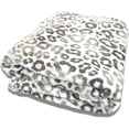 thumbnail image 3 of Serafina Home Leopard Throw Blanket: Trendy Soft Velvet Plush Fleece for Kids or Adults, Gray White, Travel Wrap or Room Decor Accent (Leopard Spots), 3 of 4