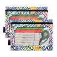 thumbnail image 2 of Colorful Zebra Stripe Animals 2 Pack Pencil Pouch for 3 Ring Binder Smooth Zipper Folders with Pockets Clear Window Pencil Case, 2 of 6