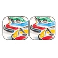 thumbnail image 5 of Lsque Colorful Abstract Bumper Cars 2 PCS Windshield Sun Shade | CarFoldable Window Covers | Car Accessories Reflect UV for Universal Cars SUV Truck | Large, 5 of 7