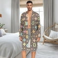 thumbnail image 5 of Dailycode Men Robe Lightweight Soft Bathrobes Kimono Nightgown Colorful Star Character, 5 of 6