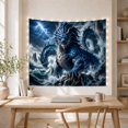 thumbnail image 5 of Ocean Waves Powerful with Dragon Shimmering Scales Shades, Mystical Fantasy for Space Lovers, Galaxy Room Decor, Housewarming Gift, Tapestry Wall Hanging for Bedroom and Dorm, 5 of 7