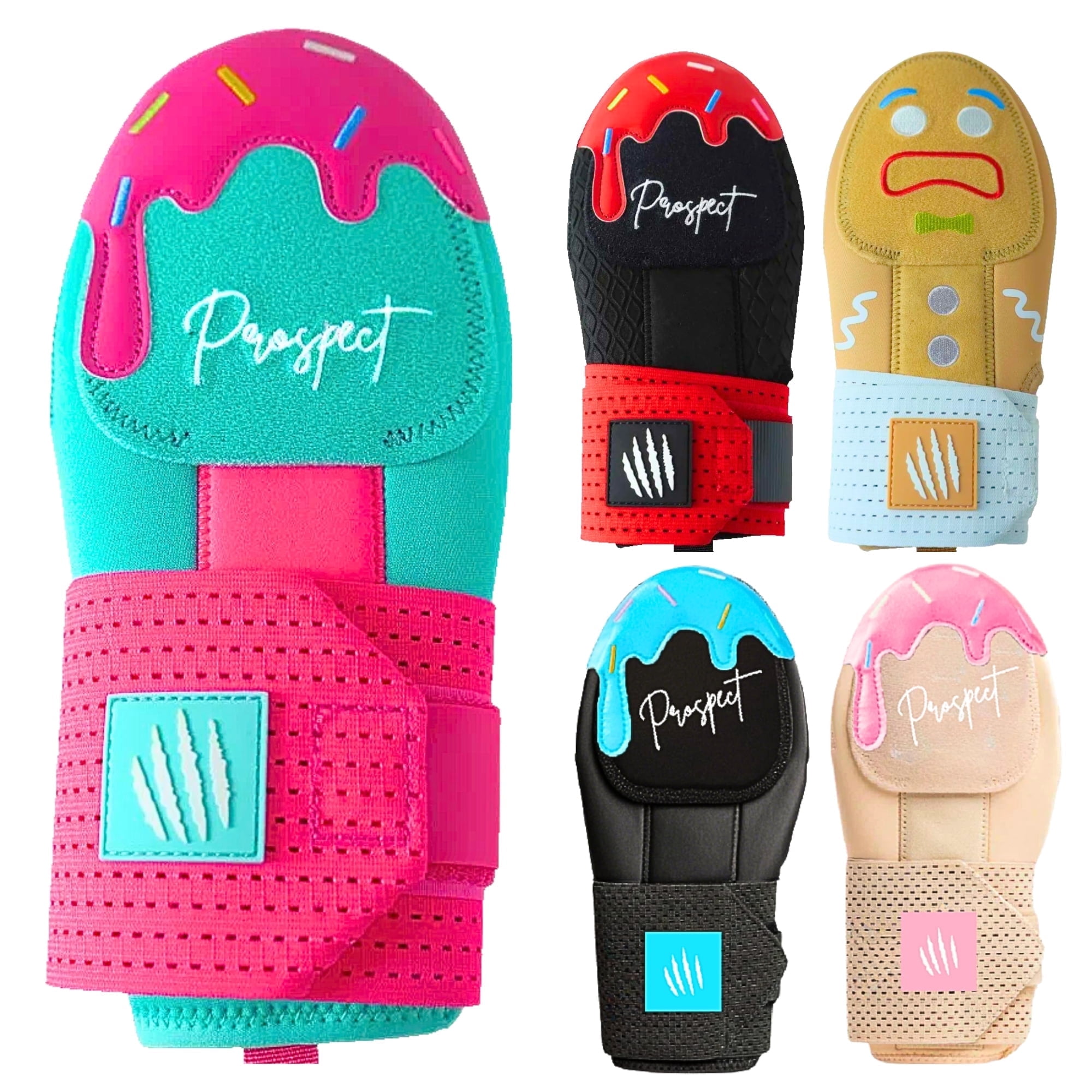 Baseball Sliding Mitt - Youth and Adult Sizes - Drippy Accessory Gingerbread Man, Ice Cream, Miami Color, Christian Cross, Left & Right Hands, Hand and Wrist Protection (Miami Pink Ice Cream, Adult)