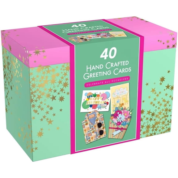 Hand Crafted All Occasion Greeting Card Collection, 40-count NEW MODEL