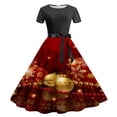 thumbnail image 1 of Jusqu'à 65 % de Rabais! Robes d'Été Mode pour Femmes 2024 Grande Taille Décontractées à Imprimé Floral à Manches Courtes à Col Rond Robe Longueur Genou, 1 of 3