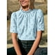 thumbnail image 2 of Blusa Prettygarden de verano bordada con ojales para mujer, azul, 2 of 7