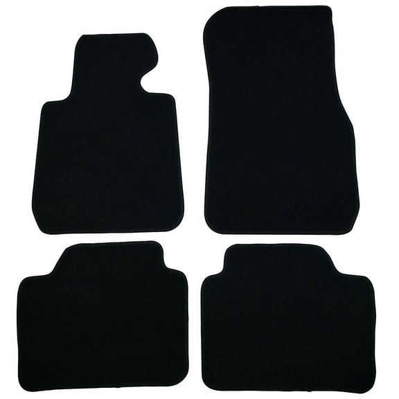 Ikon Motorsports Compatible with 12-18 BMW F30 3 Series 4DR Sedan OE Factory Style Black Nylon Carpet Car Floor Mats Front Rear 4pcs 2012 2013 2014 2015 2016 2017 2018