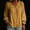 Brown, variant on Women Solid Crinkle Cotton Linen Blouse, V Neck Gathered Bust Puff Long Sleeve Ruffle Cuff Button Front Loose Casual Top (Brown,S)