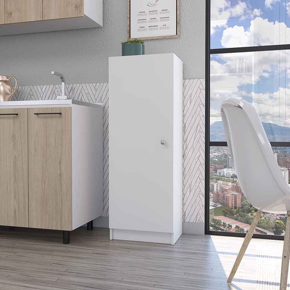 FM FURNITURE Miami Single Door Pantry, Four Shelves