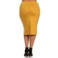 thumbnail image 3 of Women's Plus Size High Waist Casual Lightweight Solid Pencil Midi Skirt, 3 of 4