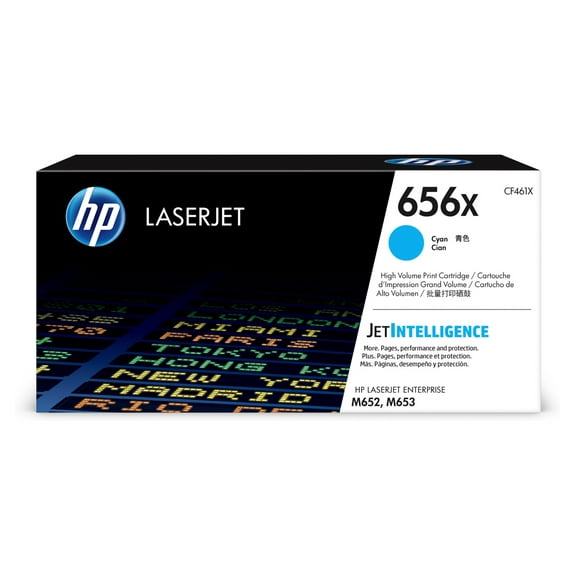 HP 656X High Yield Cyan Original LaserJet Toner Cartridge, ~22,000 pages, CF461X