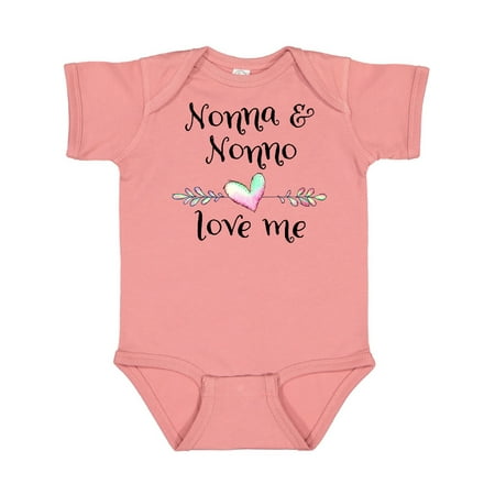 

Inktastic Nonna and Nonno Love Me- Heart Grandchild Gift Baby Boy or Baby Girl Bodysuit