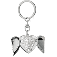thumbnail image 1 of Black White Art Shield Lion Illustration Pattern Heart Angel Wing Key Chain Holder, 1 of 3