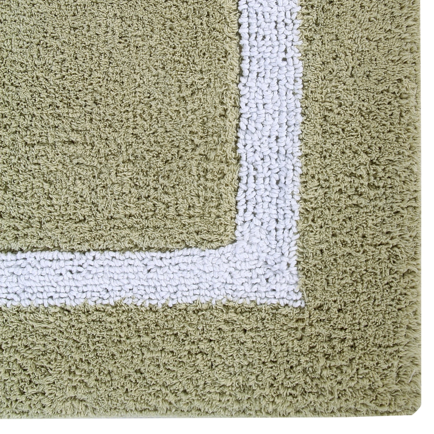 Better Trends 20" x 20" U-Shape Toilet Rug 100% Cotton, Extra Soft Mat for Bathroom Floor Decor, Water Absorbent, Reversible Machine Washable, Contour Rug Hotel Multi Collection - Sage/White