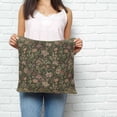 thumbnail image 2 of Sage Green Floral Pillow Covers 20x20 Inch Decorative Throw Pillow Cover, Ethnic Tribe Abstract Art Flowers Sofa Pillowcases Accent Cushion Case Home Decor Bedroom Living Room, 2 of 6