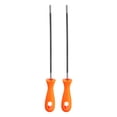 thumbnail image 1 of Uxcell 2 piezas Lima de motosierra 11/64" (4.5mm) Acero cromado de doble corte Raspador redondo con mango de plástico para pulido de cadenas de motosierra, 1 of 7