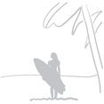 thumbnail image 1 of Surfer on The Beach Sketch - 5" - Die-Cut Sticker - for Cars, Trucks, Windows, Laptops, Tablets 3.0 mil Thick - Silver Gray, 1 of 4