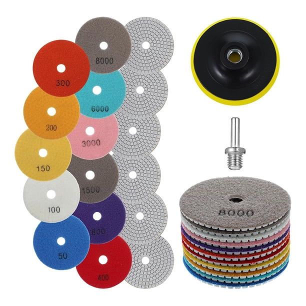 Kit de pulido de hormigón con diamante de 13 piezas, juego de almohadillas de pulido de diamante, con almohadilla de respaldo, adaptador de taladro pa