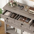 thumbnail image 5 of Homfa Farmhouse Console Table with 2 Drawers& Doors, Sofa Table with Storage Cabinet and Open Shelf for Living Room Entryway, Gray, 5 of 8