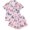 Pink, variant on FASHOFT Button up Pajamas For Women Set 2 Piece Summer Cute Animal Print Pjs Sets Lounge Matching Button Shirt with Shorts Sleepwear Pink L
