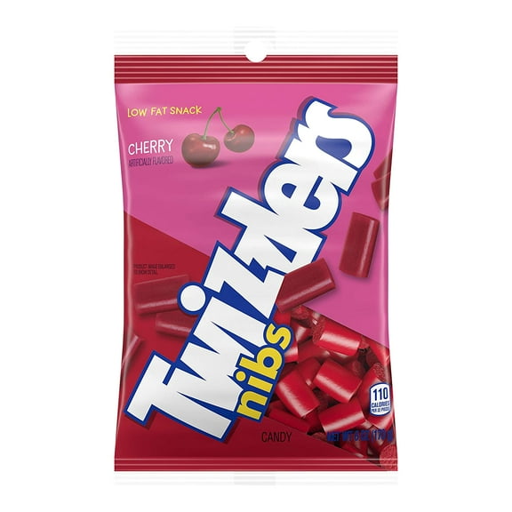 TWIZZLERS NIBS Cherry Licorice Candy, 6 Ounce, Bag, 12 Count