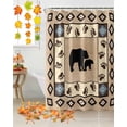 thumbnail image 3 of Fall Vintage Shower Curtain Set ，Waterproof Fabric Shower Curtains Boho Forest Bear Footprint Geometric Pattern Shower Curtains for Bathroom,Bathroom Decor 72"x72", 3 of 7