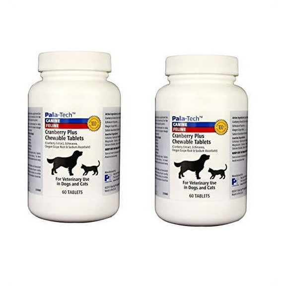 PALA TECH Cranberry Plus 60 Chewable Tablets for Dogs & Cats (Pack of 2)