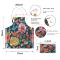 thumbnail image 7 of Pioneer Flower Floral Print Pattern Apron-Garden Aprons for Women with Pockets-Cotton Linen Waterproof Kitchen Cooking Gardening Aprons Adjustable for Kitchen,Cooking,BBQ and Salon 33x27 Inch, 7 of 7