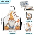thumbnail image 3 of Gnome and Pumpkin 5 Pcs Kitchen Set Heat Resistant Oven Mitts and Non-Slip Pot Holders with Adjustable Cooking Apron, 3 of 6