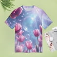 thumbnail image 5 of Tulip T-Shirt O Neck Retro Print Big Size T-Shirts Short Sleeve Tees Womens Pretty Design, 5 of 5