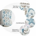 thumbnail image 3 of Nautical Ocean Shower Curtain, 72" x 72", Retro Blue Coral Shell Anchor Starfish Waterproof Bathroom Curtain Washable Shower Curtain Set with 12 Hooks, 3 of 6