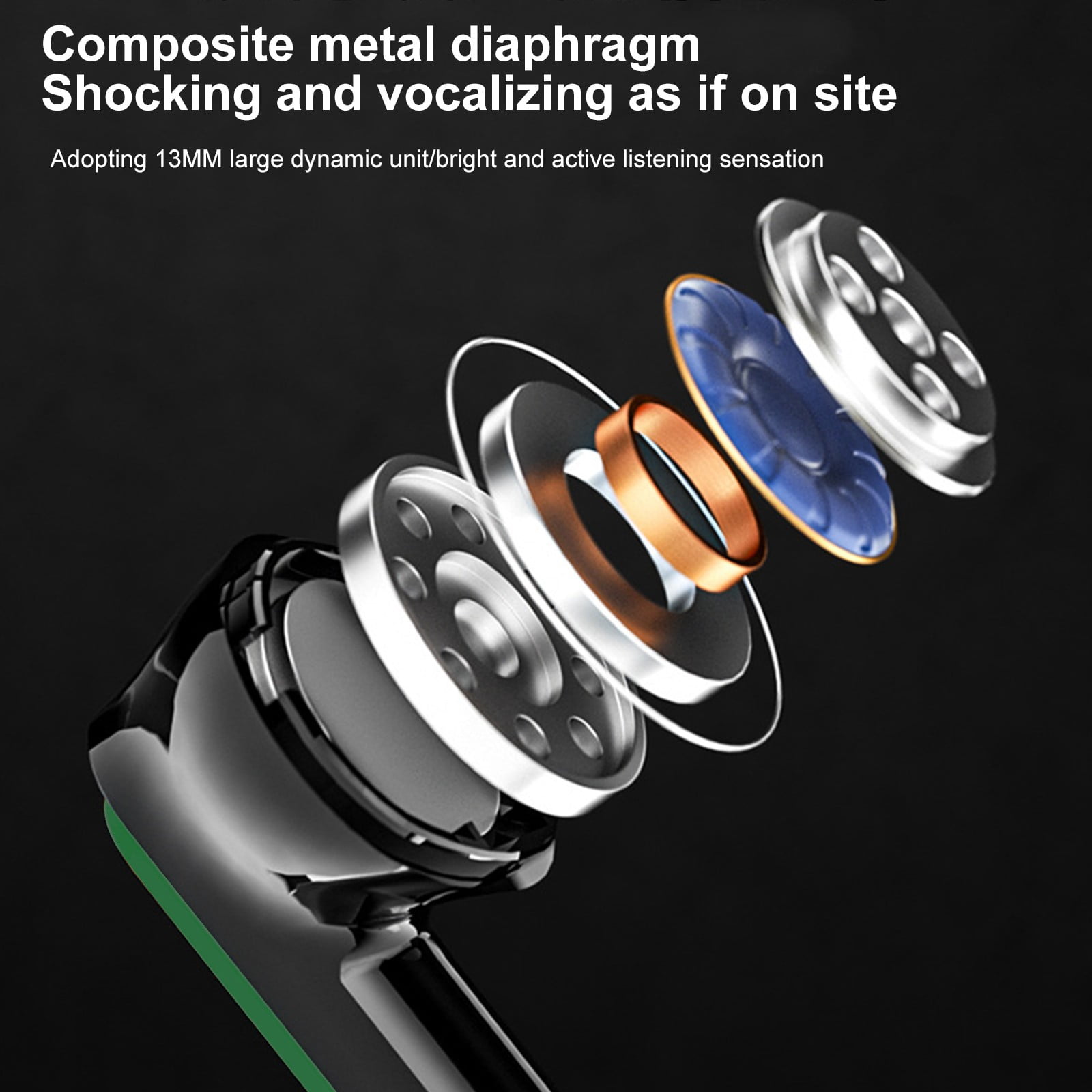 Wireless Earbuds Bluetooth 5.3 Headphones 90 Hrs Playtime Earbuds with Wireless Charging Case Power Display Over-Ear Earphones with Earhooks Waterproof Stereo Headset for Android Phone Workout,Green