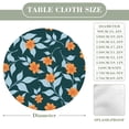 thumbnail image 3 of Orange Flowers Teal Leaves Pattern Round Table Cover Kitchen Printed Waterproof Tablecloth Elastic Edged Tablecloth Fits Party Wedding Indoor Outdoor Tables, 3 of 8