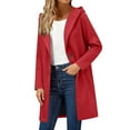 thumbnail image 4 of Moxiu Women's Wool & Pea Coats Trench Coat Women Single Breasted Notch Lapel Collar Peacoat Winter Long Jackets Red,XXL, 4 of 9