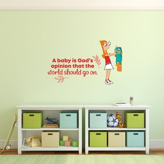 World Should Go On Phineas Ferb Candice Cartoon Quotes Decors Wall Sticker Art Design Decal for Girls Boys Kids Room Bedroom Nursery Kindergarten Decor Stickers Wall Art Vinyl Decoration (8x10 inch)