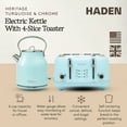 thumbnail image 2 of Haden Heritage 4 Slice Wide Toaster & Electric Kettle, Turquoise & Chrome, 2 of 10