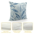 thumbnail image 4 of YINGXI Outdoor Waterproof Farmhouse Decorative Throw Pillow Covers for Patio Garden Balcony Camping, Blue Leaf Print Couch Pillows 22x22in, 4 of 5