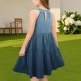 thumbnail image 4 of Ashirexll Robes pour Filles Enfants Sans Manches Mode Col Rond Patchwork Ludique Été Décontractée Robe d'Été pour Préadolescentes, 4 of 6