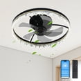 thumbnail image 2 of Jopath 20" Smart Silent Ceiling Fan with Light,Flush Mount LED Chandelier with 5 Invisible Blades, Remote Control and Timer, Dimmable Lighting for Bedroom, Living Room,Black, 2 of 9