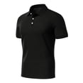 thumbnail image 4 of Fabrcox Quick Dry Mens Polo Shirts Short Sleeve Button Collared Mens Work Shirts Casual Outdoor Athletic Breathable Golf Shirt Men Black S, 4 of 9