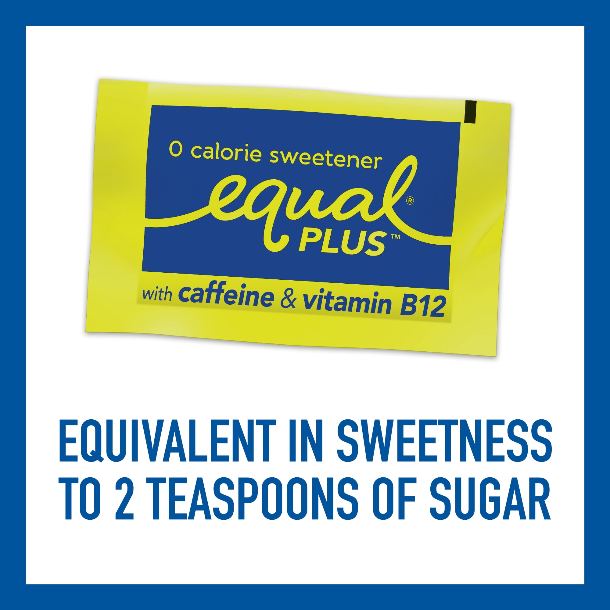 Equal PLUS Sweetener Packets with Caffeine and Vitamin B12, 100 Ct.