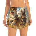 thumbnail image 2 of Hirioo Farm Corgi German Shepherd for Women's Double Layer Athletic Shorts High-Performance Gym Shorts with Inner Pocket, Elastic Waistband-Small, 2 of 7